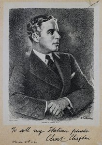 Portret van Sir Charles Spencer Chaplin (1889-1977), Engelse acteur en regisseur