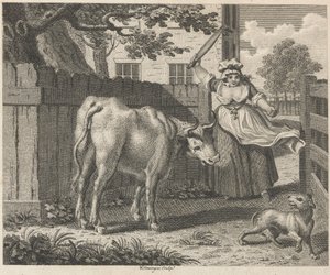 De kok-maid, de draaispit en de os
