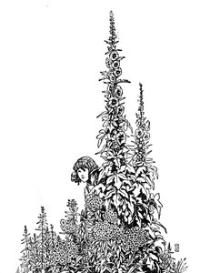 Gerda kende elke bloem in de tuin door William Heath Robinson