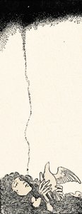 Er was een klein vogeltje dat met zijn vleugels sloeg, ca. 1930 door William Heath Robinson