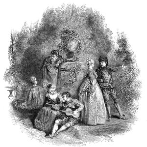 Scène uit Watteau in 1644, 1844