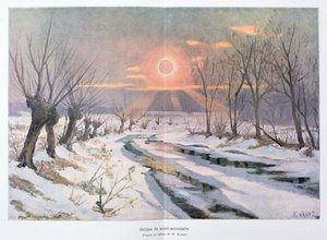 Ringvormige zonsverduistering, illustratie uit 