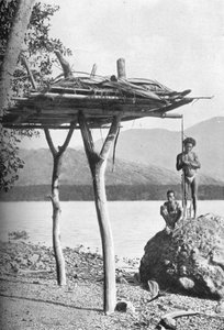 Dodenplatform in Nieuw-Guinea, 1902