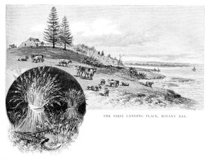 De eerste landingsplaats, Botany Bay, Nieuw-Zuid-Wales, Australië, 1886