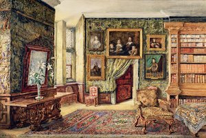 De Bibliotheek in Hardwick Hall, Derbyshire, 1891 door W. Nicholson
