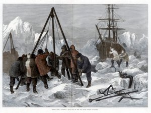 Arctisch leven, een weg uit het ijs kappen vanuit winterkwartieren, 1875 door W. Palmer