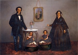 Familieportret, ca. 1855 door W. Penny