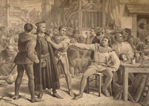 Lord Saye en Sele voor Jack Cade gebracht, 1886 door W Ridgway