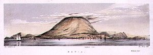Uitzicht op Charlestown op het eiland Nevis, West-Indië, gegraveerd door Henry C. Trery (fl.1849-54), c.1849 door W. S. (after) Andrews