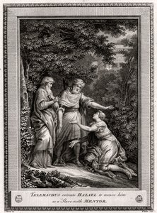 Telemachus smeekt Hazael om hem als slaaf te ontvangen met Mentor door W. Walker