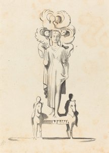 Bronzen figuur van Minerva, gevonden in de grafheuvel van Achilles door W. Walton after John Flaxman