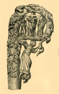 Kruisigingsscène, kromstaf, 1330-1340, 1881