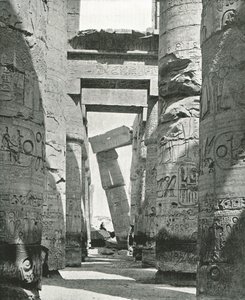 Zuilen van de Hypostyle Hal, Karnak, Egypte door W and S Ltd