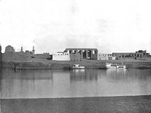Luxor vanaf de Nijl, Egypte, 1895