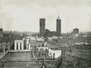 Deel van de oude stad met kathedraal, Barcelona, Spanje door W and S Ltd