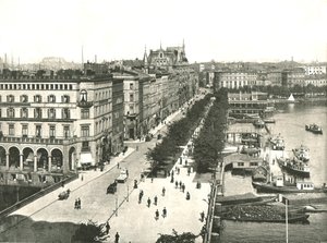 De Jungfernstieg, Hamburg, Duitsland, 1895
