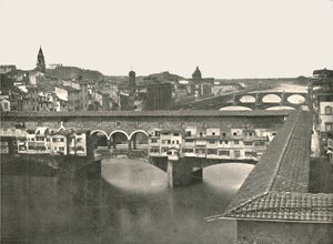 De Ponte Vecchio, Florence, Italië, 1895 door W and S Ltd