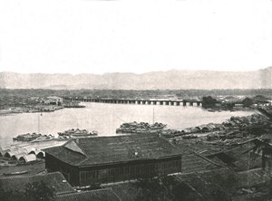 De rivier Min en de grote brug, Foochow, China, 1895