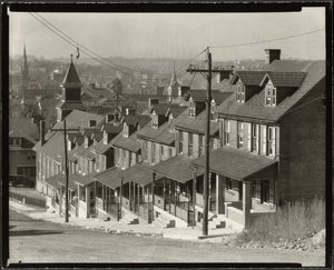 Tweegezinswoningen in Bethlehem, Pennsylvania door Walker Evans