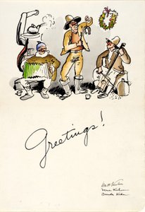Kerstwensen 1934 door Walt Kuhn