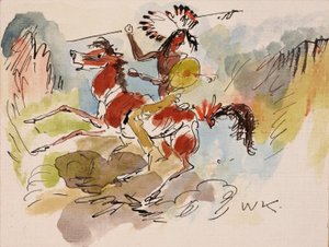 Indianer zu Pferd door Walt Kuhn