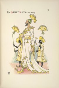 Een sultan, een van de bruiloftsgasten door Walter Crane