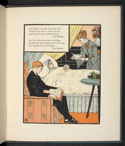 Een jonge man zit bij zijn moeder, die in bed ligt, en krijgt wat soep