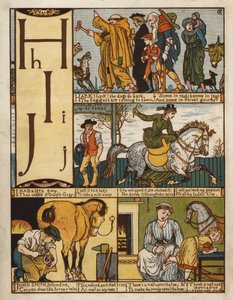 Alfabet (kleur litho) door Walter Crane