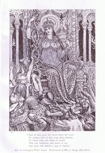 En al die drukte zwol om haar heen door Walter Crane