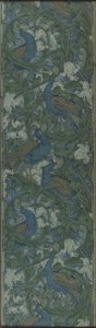 Gesneden paneel met vijgen en pauwen behang, ca. 1895 (blokbedrukt papier) door Walter Crane