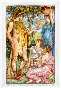 Hercules en de nimfen door Walter Crane