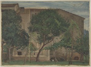 Italiaanse boerderij door Walter Crane