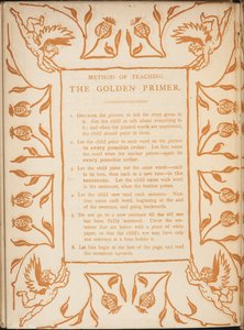 Methode om de Golden primer te onderwijzen. Bloemrijke randen met cherubijnen. door Walter Crane