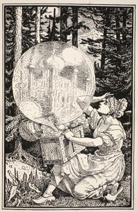 Er kwam een koepel van glas als een zeepbel, die in de lucht opsteeg, illustratie uit 