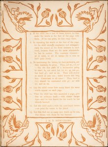 Leesinstructies voor een kind. Een bloemrijke rand, met cherubijnen. door Walter Crane