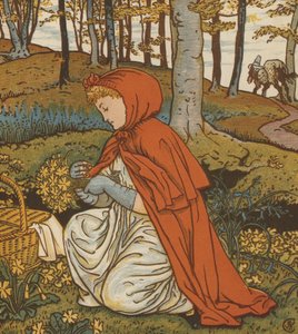 Roodkapje (kleur litho) door Walter Crane