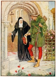 Robin Hood komt naar Kirklees Hall door Walter Crane