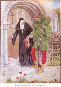 Robin Hood komt naar Kirkley Hall, ca. 1920 door Walter Crane
