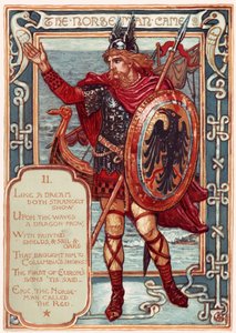 De Noorman. Uit: Columbias Courtship: Een Beeldgeschiedenis van de Verenigde Staten, 1893 door Walter Crane