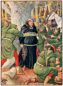 De abt van Saint Maries gevangen door Robin Hood