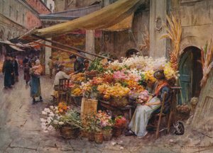 Een kraam op de Rialto, Venetië, ca. 1900 1913 door Walter Frederick Roofe Tyndale