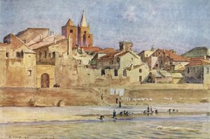 Albenga, vanaf de Centa, Italië door Walter Frederick Roofe Tyndale