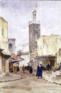 Een oosterse straattafereel door Walter Frederick Roofe Tyndale