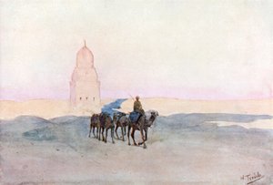 Bij de graven van de kaliefen, Caïro (kleurenlitho)