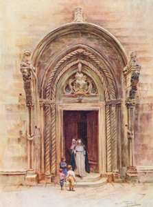 De deuropening van de Duomo van Curzola door Walter Frederick Roofe Tyndale