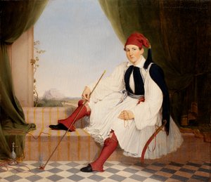 Portret van John B. Carmac, in Grieks Evzonekostuum
