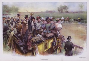 De Suburban: scène bij de races door Walter Granville Smith