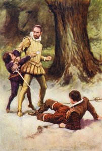 Illustratie voor Kenilworth door Sir Walter Scott door Walter Grieve