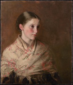 Een meisje in een sjaal (olieverf op doek) door Walter Henry Truscott