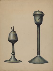 Twee olielampen, ca. 1938